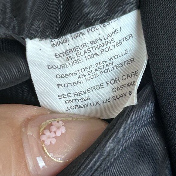 j. crew Italian Wool blazer Womens 6 Black One Button h6203 Classic Timeless - Picture 6 of 8